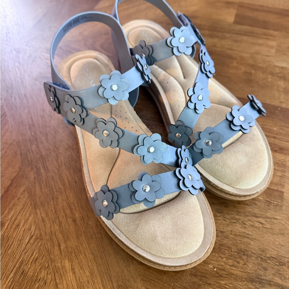 Floral Blue Women's Sandals 10w